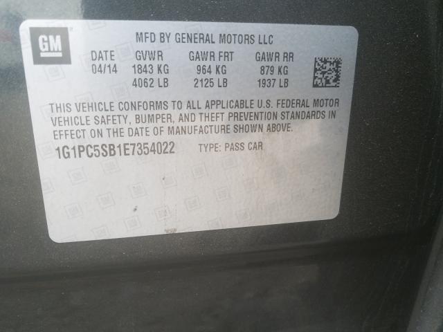 Photo 9 VIN: 1G1PC5SB1E7354022 - CHEVROLET CRUZE LT 