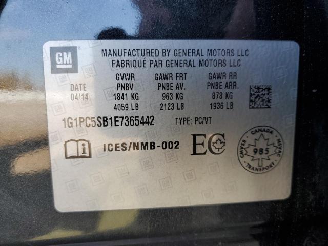 Photo 12 VIN: 1G1PC5SB1E7365442 - CHEVROLET CRUZE LT 