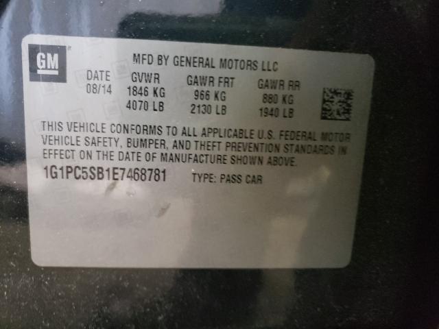 Photo 9 VIN: 1G1PC5SB1E7468781 - CHEVROLET CRUZE LT 