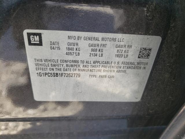 Photo 9 VIN: 1G1PC5SB1F7262779 - CHEVROLET CRUZE LT 