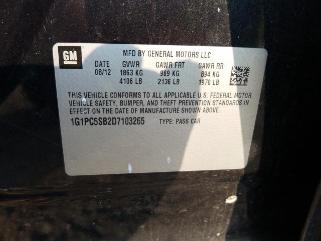 Photo 9 VIN: 1G1PC5SB2D7103265 - CHEVROLET CRUZE LT 