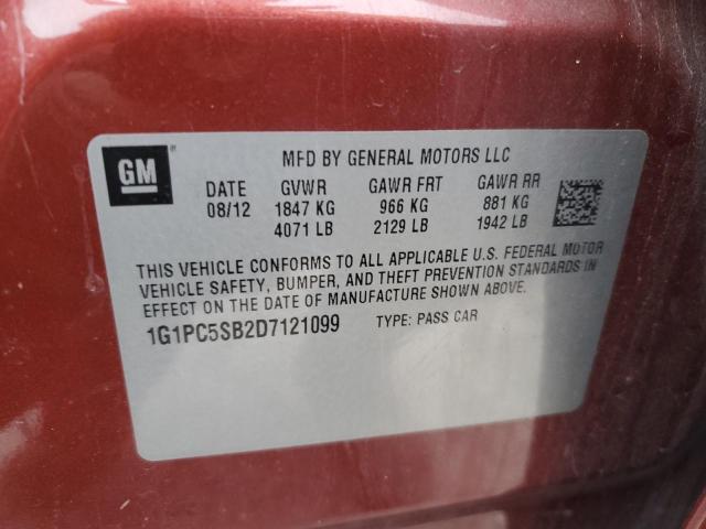 Photo 12 VIN: 1G1PC5SB2D7121099 - CHEVROLET CRUZE 