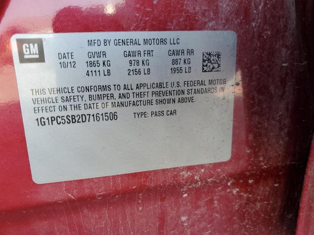 Photo 11 VIN: 1G1PC5SB2D7161506 - CHEVROLET CRUZE LT 