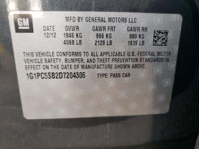 Photo 9 VIN: 1G1PC5SB2D7204306 - CHEVROLET CRUZE LT 