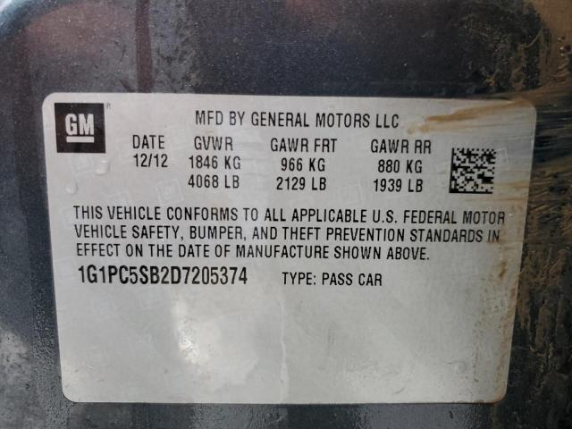 Photo 12 VIN: 1G1PC5SB2D7205374 - CHEVROLET CRUZE 