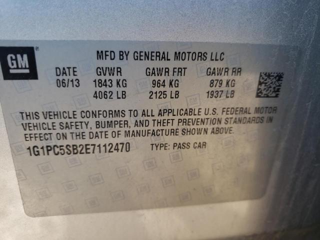 Photo 9 VIN: 1G1PC5SB2E7112470 - CHEVROLET CRUZE LT 