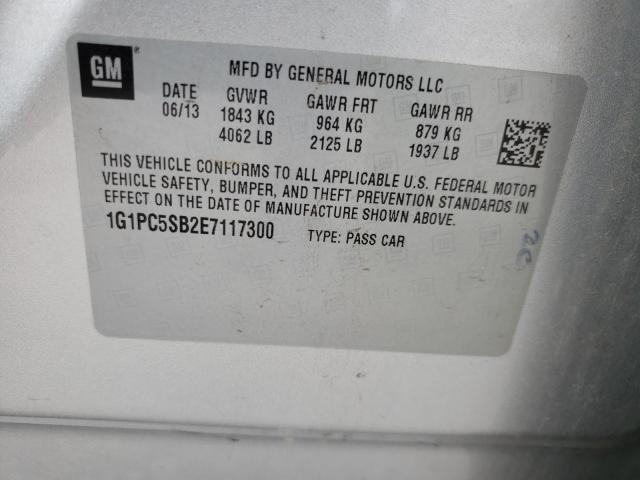 Photo 9 VIN: 1G1PC5SB2E7117300 - CHEVROLET CRUZE LT 