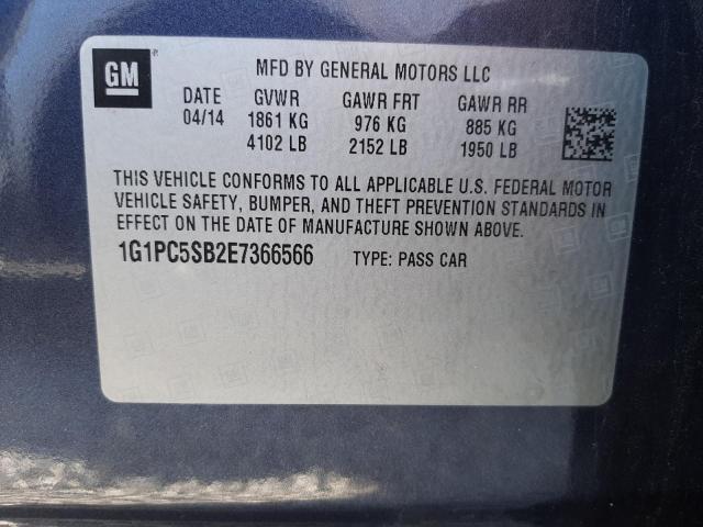 Photo 9 VIN: 1G1PC5SB2E7366566 - CHEVROLET CRUZE LT 