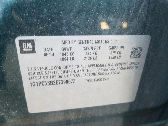 Photo 9 VIN: 1G1PC5SB2E7390673 - CHEVROLET CRUZE 