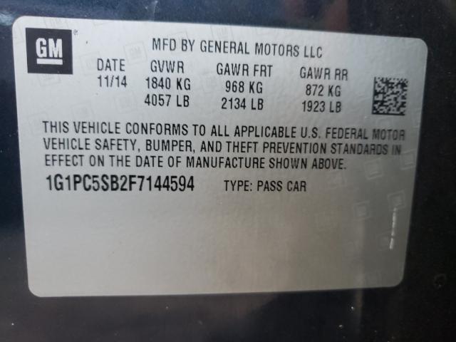 Photo 9 VIN: 1G1PC5SB2F7144594 - CHEVROLET CRUZE LT 