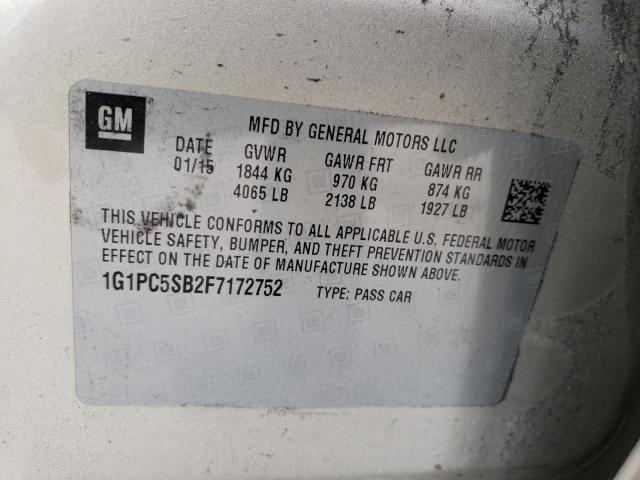 Photo 11 VIN: 1G1PC5SB2F7172752 - CHEVROLET CRUZE LT 