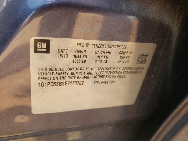 Photo 9 VIN: 1G1PC5SB3E7170782 - CHEVROLET CRUZE LT 