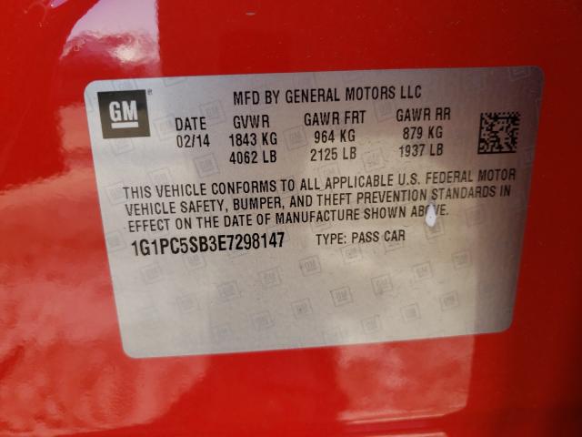 Photo 9 VIN: 1G1PC5SB3E7298147 - CHEVROLET CRUZE LT 