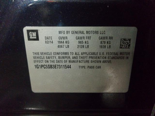 Photo 9 VIN: 1G1PC5SB3E7311544 - CHEVROLET CRUZE LT 