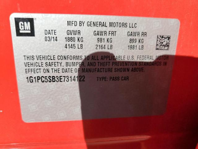 Photo 11 VIN: 1G1PC5SB3E7314122 - CHEVROLET CRUZE 