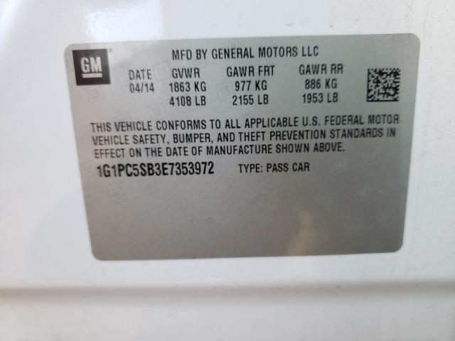 Photo 9 VIN: 1G1PC5SB3E7353972 - CHEVROLET CRUZE LT 