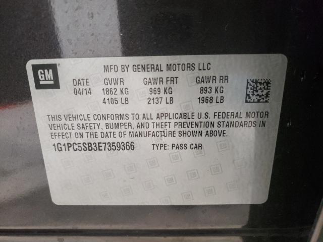 Photo 9 VIN: 1G1PC5SB3E7359366 - CHEVROLET CRUZE LT 