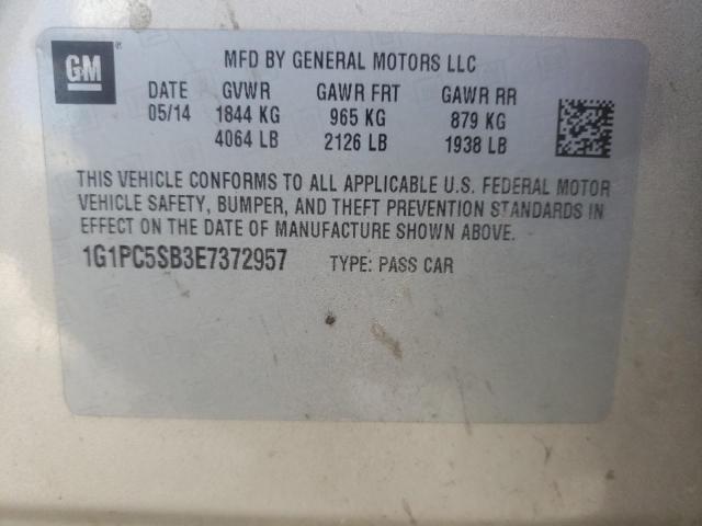 Photo 9 VIN: 1G1PC5SB3E7372957 - CHEVROLET CRUZE LT 