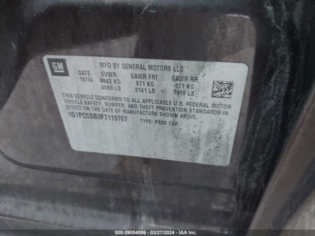 Photo 8 VIN: 1G1PC5SB3F7119767 - CHEVROLET CRUZE 