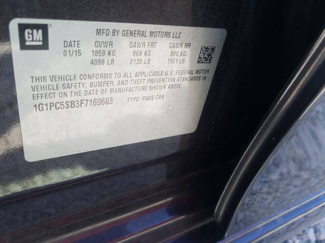 Photo 9 VIN: 1G1PC5SB3F7169603 - CHEVROLET CRUZE LT 