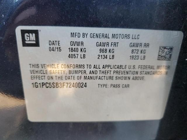 Photo 12 VIN: 1G1PC5SB3F7240024 - CHEVROLET CRUZE 