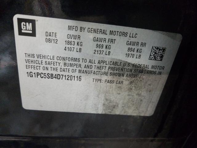 Photo 9 VIN: 1G1PC5SB4D7120116 - CHEVROLET CRUZE LT 