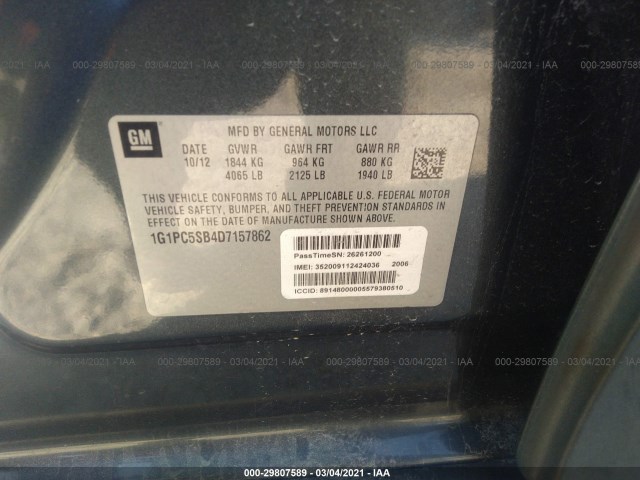 Photo 8 VIN: 1G1PC5SB4D7157862 - CHEVROLET CRUZE 