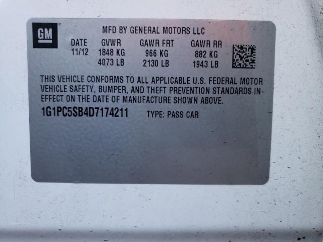 Photo 9 VIN: 1G1PC5SB4D7174211 - CHEVROLET CRUZE LT 