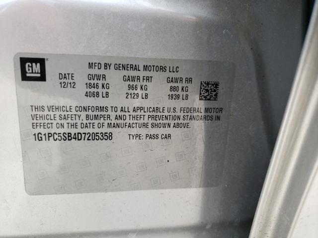 Photo 9 VIN: 1G1PC5SB4D7205358 - CHEVROLET CRUZE LT 