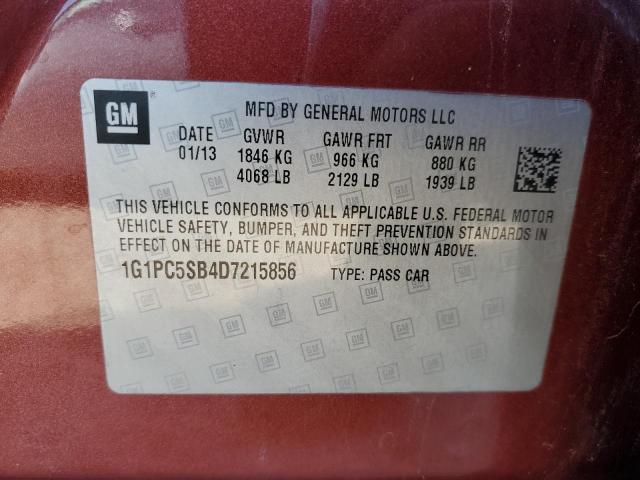 Photo 11 VIN: 1G1PC5SB4D7215856 - CHEVROLET CRUZE LT 