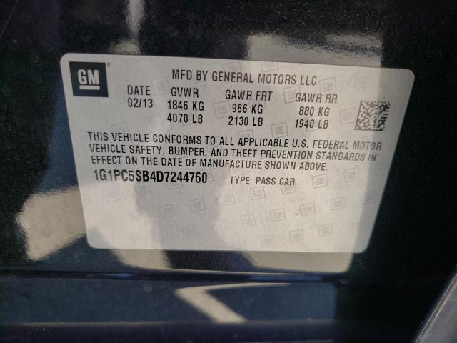 Photo 9 VIN: 1G1PC5SB4D7244760 - CHEVROLET CRUZE LT 