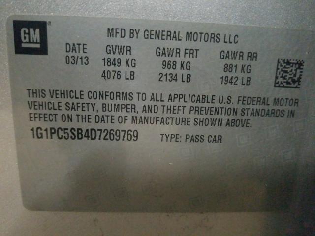 Photo 9 VIN: 1G1PC5SB4D7269769 - CHEVROLET CRUZE LT 