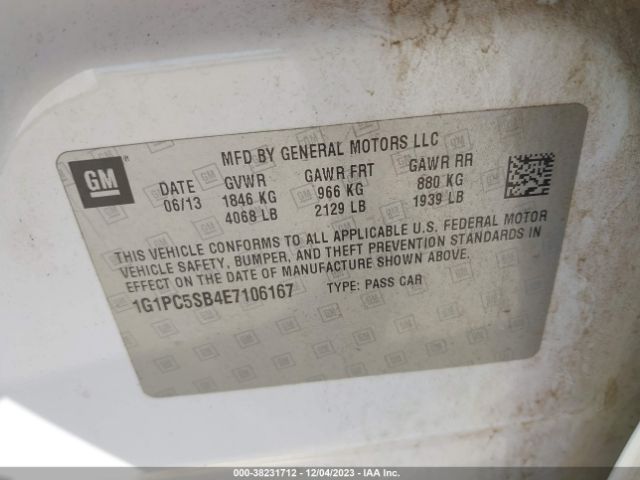 Photo 8 VIN: 1G1PC5SB4E7106167 - CHEVROLET CRUZE 