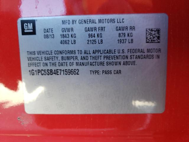 Photo 11 VIN: 1G1PC5SB4E7159662 - CHEVROLET CRUZE 