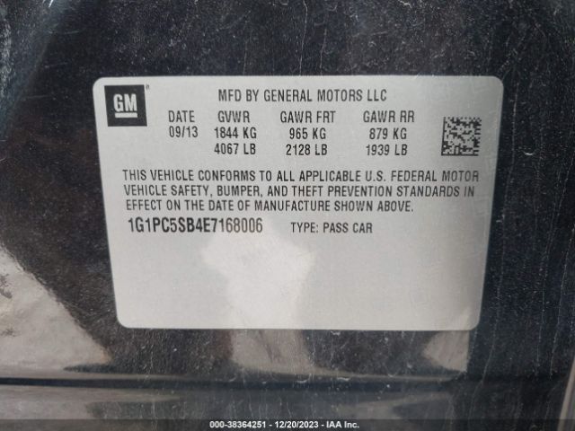 Photo 8 VIN: 1G1PC5SB4E7168006 - CHEVROLET CRUZE 