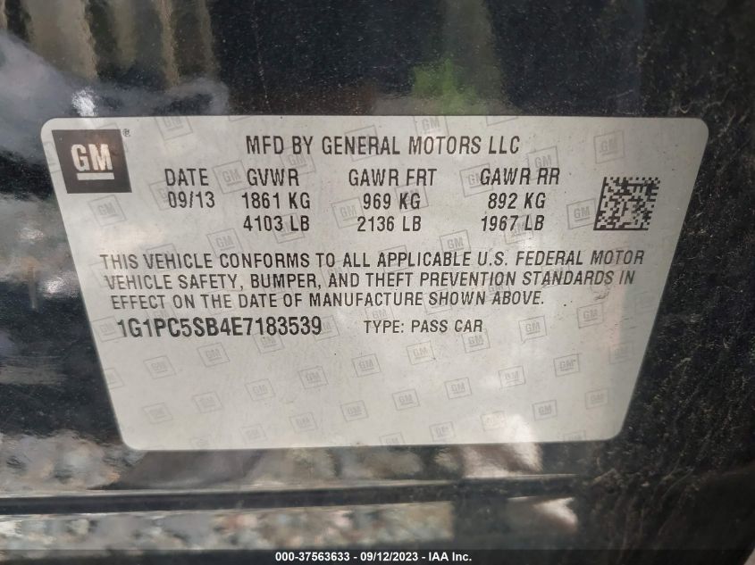 Photo 8 VIN: 1G1PC5SB4E7183539 - CHEVROLET CRUZE 