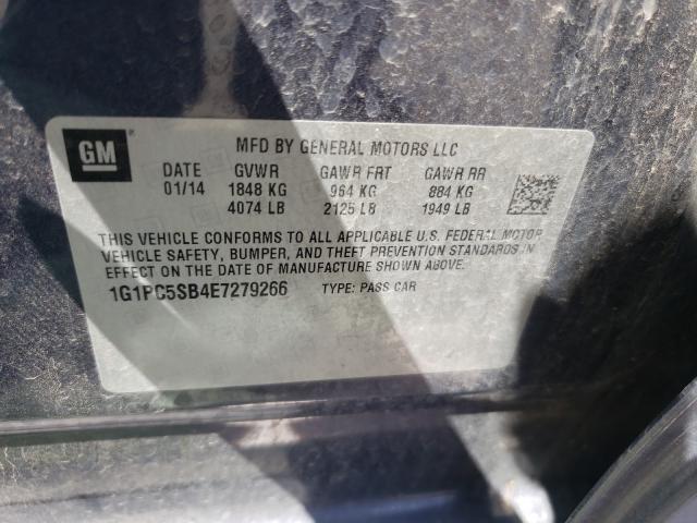 Photo 9 VIN: 1G1PC5SB4E7279266 - CHEVROLET CRUZE LT 