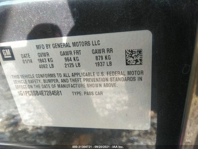 Photo 8 VIN: 1G1PC5SB4E7284581 - CHEVROLET CRUZE 