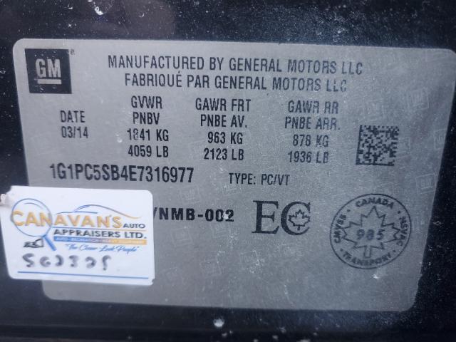 Photo 9 VIN: 1G1PC5SB4E7316977 - CHEVROLET CRUZE LT 