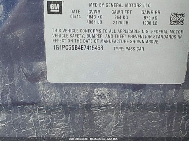 Photo 8 VIN: 1G1PC5SB4E7415458 - CHEVROLET CRUZE 