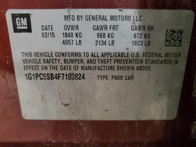 Photo 11 VIN: 1G1PC5SB4F7188824 - CHEVROLET CRUZE LT 