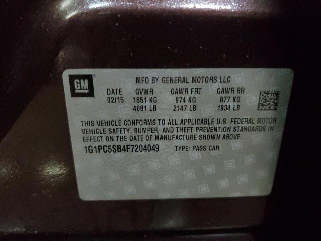 Photo 11 VIN: 1G1PC5SB4F7204049 - CHEVROLET CRUZE 