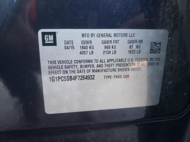 Photo 9 VIN: 1G1PC5SB4F7264932 - CHEVROLET CRUZE LT 