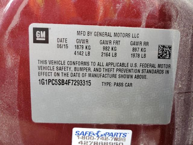 Photo 9 VIN: 1G1PC5SB4F7293315 - CHEVROLET CRUZE L 