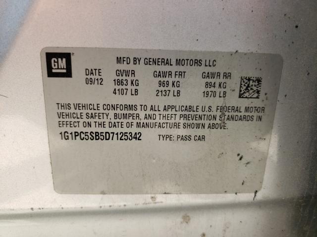 Photo 9 VIN: 1G1PC5SB5D7125342 - CHEVROLET CRUZE 