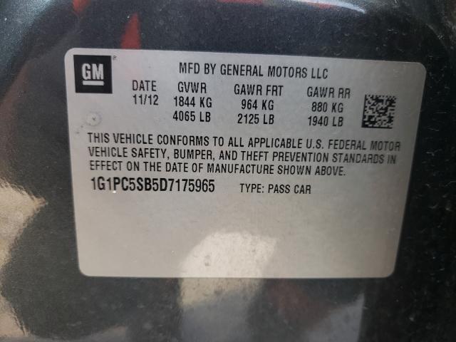 Photo 9 VIN: 1G1PC5SB5D7175965 - CHEVROLET CRUZE LT 