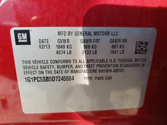 Photo 12 VIN: 1G1PC5SB5D7245884 - CHEVROLET CRUZE LT 