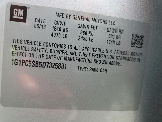 Photo 11 VIN: 1G1PC5SB5D7325881 - CHEVROLET CRUZE 