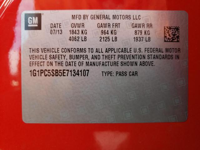 Photo 12 VIN: 1G1PC5SB5E7134107 - CHEVROLET CRUZE LT 