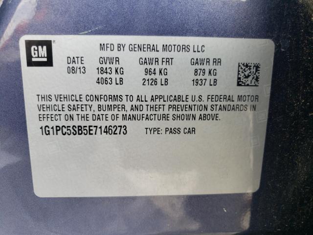 Photo 9 VIN: 1G1PC5SB5E7146273 - CHEVROLET CRUZE LT 